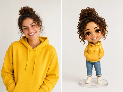 AI Action Figure: before and after